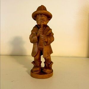 Vintage OBERAMMERGAU German hand carved wooden figurine statue boy